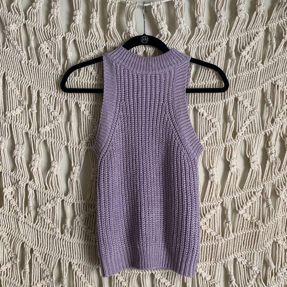 Target lavender knit high neck tank top